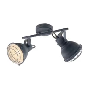 Image of CUBA 2 Light Twin Spotlight Grey 44.5x17x13cm