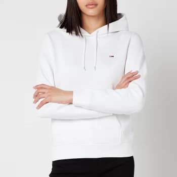 Image of Tommy Jeans Womens Regular Fleece Hoodie - White - S