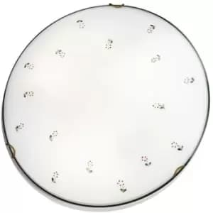 Image of Elegant ceiling lamp MOON antique brass 2 bulbs