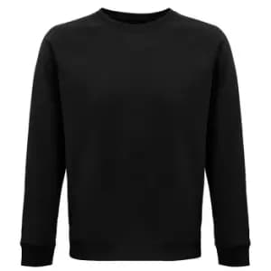 Image of SOLS Unisex Adult Space Organic Raglan Sweatshirt (3XL) (Black)