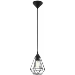 Image of Hanging Ceiling Pendant Light Black Wire Cage 1 x E27 Hallway Feature Lamp