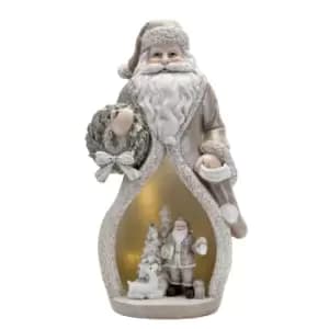 Image of Freestanding LED Santa with open Coat Ornament 24.5cm