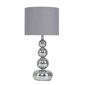 Image of Marissa Chrome Touch Table Lamp with Grey Shade