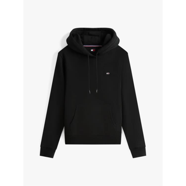 Image of Tommy Jeans Womens Regular Flag Hoodie Black female 8 (XS)