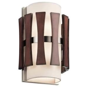 Image of 2 Light Indoor Wall Light Wood, E14