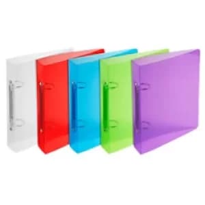 Image of Exacompta Ring Binder Crystal 998X Polypropylene A4 30 mm 2 ring Assorted Pack of 15
