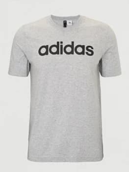 Image of adidas Plus Size Essential Linear Logo T-Shirt - Grey, Size 3XL, Men