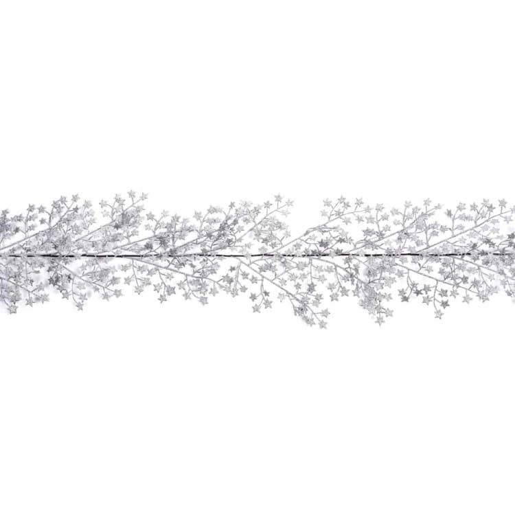 Image of Premier Garland With Silver Glitter Stars 1.8m