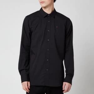 Image of Tommy Jeans Mens Original Stretch Long Sleeve Shirt - Tommy Black - L