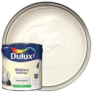 Image of Dulux Walls & Ceilings Fine Cream Silk Emulsion Paint 2.5L
