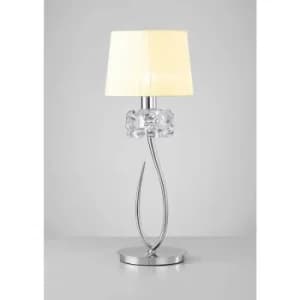 Image of Table lamp Loewe 1 Bulb E27 Big, polished chrome with Cream shade
