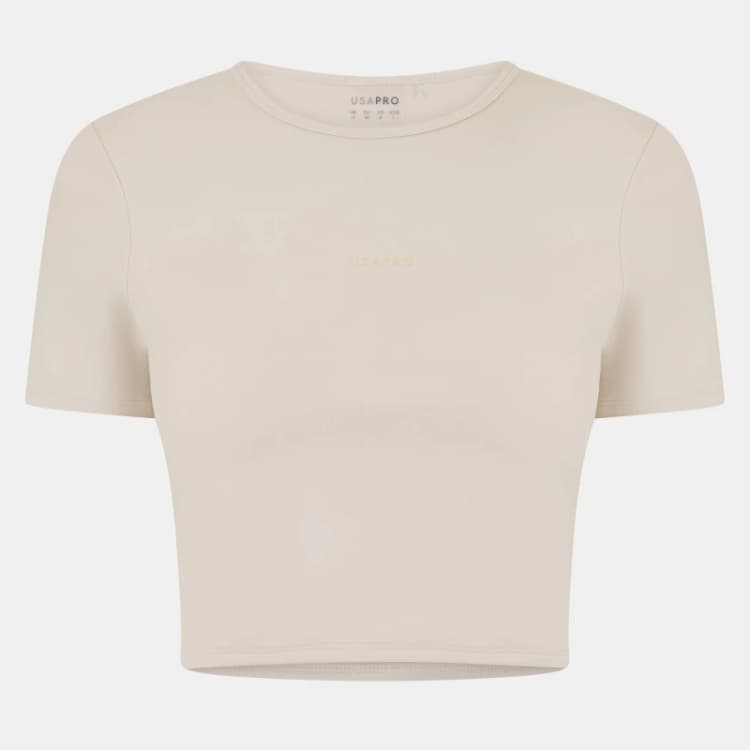 Image of USA Pro x Sophie Habboo Short Sleeve Crop Tee - White White 10