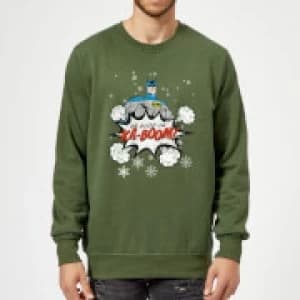 Image of DC Comics Originals Batman Be Good Or Kaboom Green Christmas Sweatshirt - L - Green
