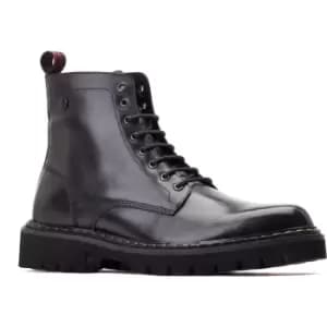 Image of Base London Mens Sutton Combat Lace Up Leather Boots UK Size 9 (EU 43)