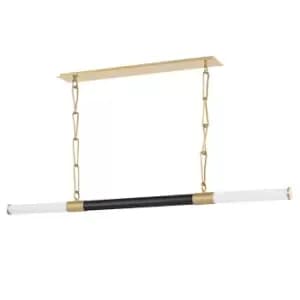 Image of Huntington LED Island Light Aged Brass, Extruded Jade