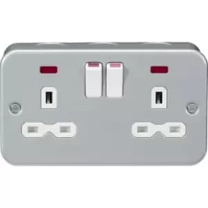 Image of MLA Knightsbridge Metal Clad 13A 2G DP Switched Socket With Neon - MR9000N