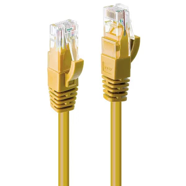 Image of Lindy 0.3m Cat.6 U/UTP Network Cable, Yellow