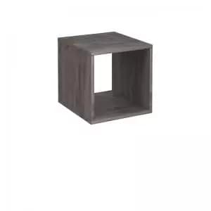Image of Flux modular storage single wooden cubby unit - grey oak