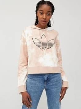 Image of Adidas Originals All Over Print Cropped Hoodie - Multi