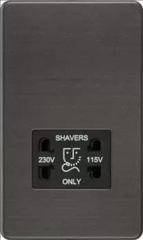 Image of KnightsBridge Screwless 115V/230V Dual Voltage Shaver Socket - Smoked Bronze