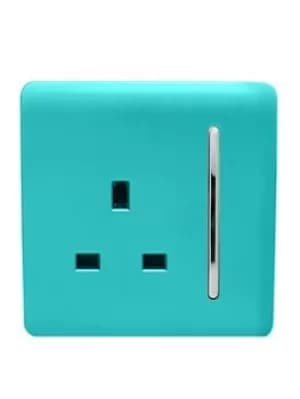Image of Trendiswitch 1G 13A Switched Socket Bright Teal