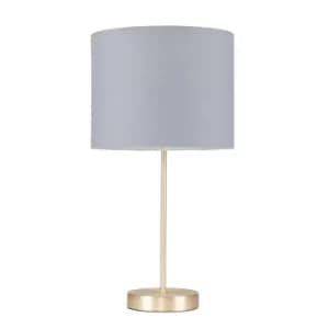 Image of Value Essentials Charlie Gold Table Lamp with Grey Shade