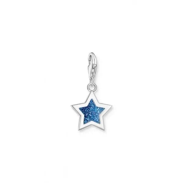 Image of Charmista Sterling Silver Blue Enamel Star charm 2055-007-32