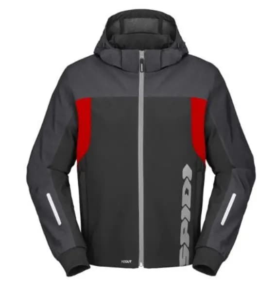 Image of Spidi H2Out II Hoodie Black Anthracite Fluo Red Size 2XL