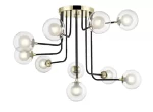 Image of Remy 10 Light Ceiling Light Gold Black