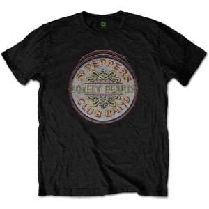 Image of The Beatles - Original Pepper Drum Unisex Large T-Shirt - Black