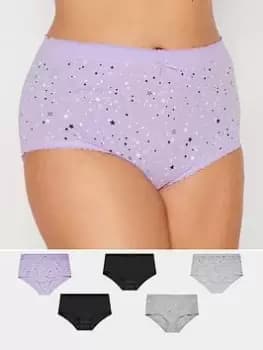 Image of Yours 5 Pack Star Full Briefs Grey, Size 14-16, Women