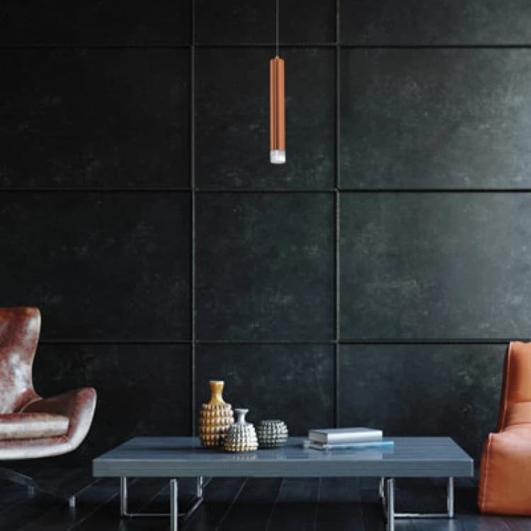 Image of Milagro Copper LED Pendant Lamp Rose Gold Industrial Chic Metallics unisex