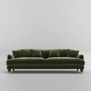 Image of Swoon Holton Velvet 3 Seater Sofa - 3 Seater - Fern