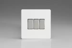 Image of Varilight 3-Gang 10A 1- or 2-Way Rocker Switch - XDQ3S