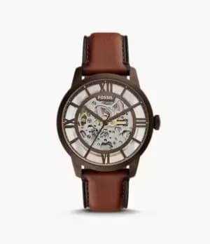 Image of Fossil Men Townsman Automatic Brown Eco Leather Watch