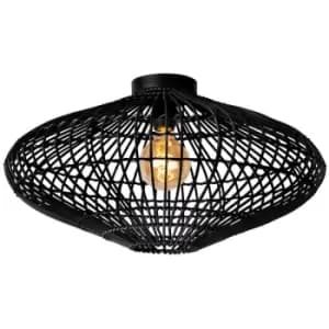Image of Lucide MAGALI - Flush Ceiling Light - Ø56cm - 1xE27 - Black