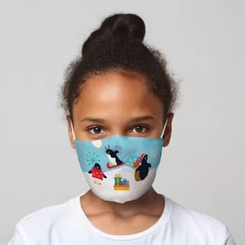Image of Christmas Penguins Reusable Face Covering - Small