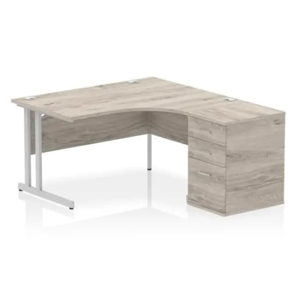 Image of Dynamic Office Solutions Impulse 1400mm Cantilever Right Crescent Desk Workstation I004257