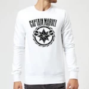Image of Captain Marvel Logo Sweatshirt - White