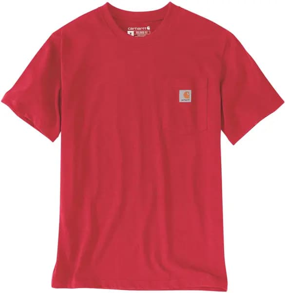 Image of Carhartt Relaxed Fit Heavyweight K87 Pocket T-Shirt, red, Size XS