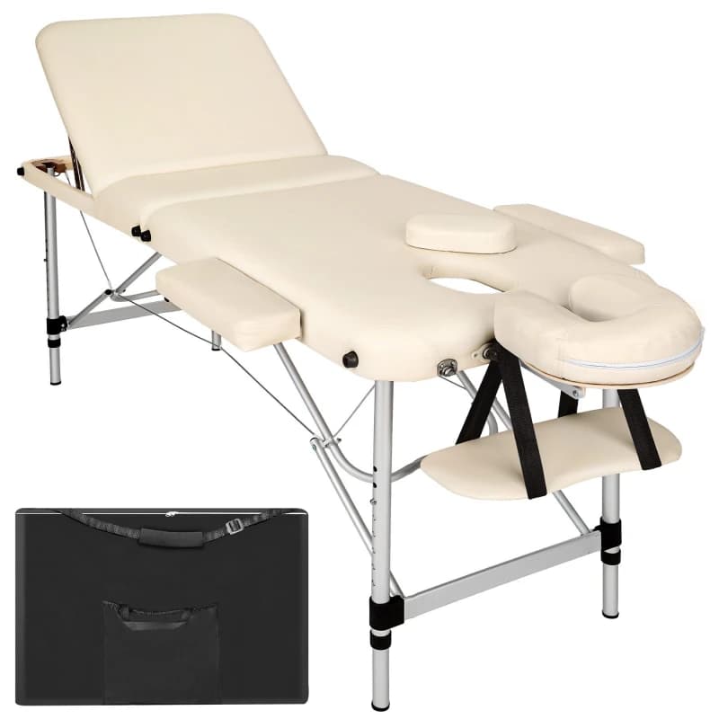 Image of tectake Massage Table in Beige Beige Unisex