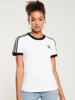 Image of adidas Originals 3 Stripe Tee - White, Size 10, Women