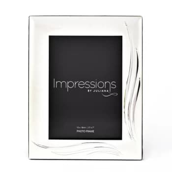 Image of Satin S/P Photo Frame - Grass Blade Design Side/Bottom 5"x7"