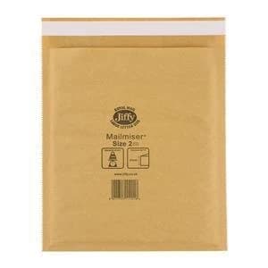 Image of Original Jiffy Mailmiser Size 2 Protective Envelopes Bubble lined 205x245mm Gold Pack of 100 Envelopes