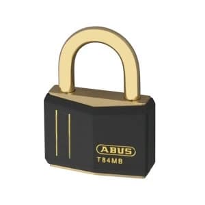 Image of ABUS T-84 Brass Padlock and Brass Shackle - Keyed Alike - Coloured Body