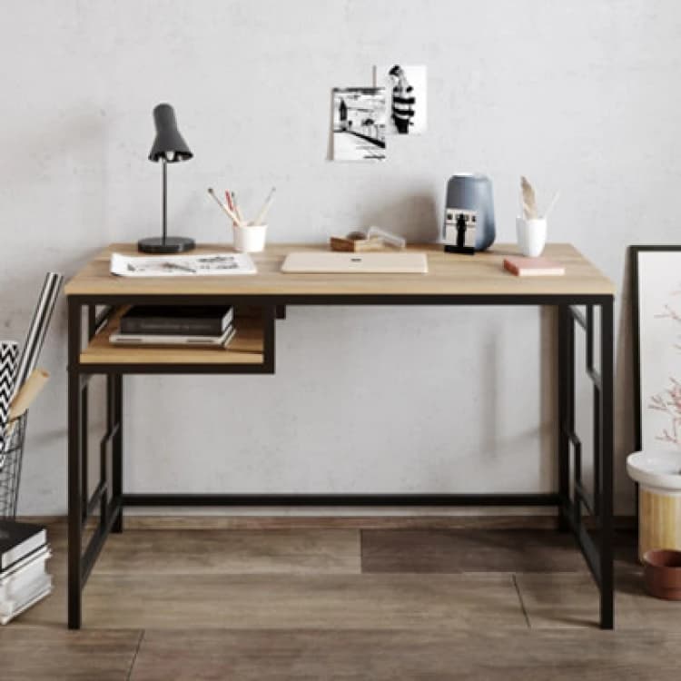 Image of Decorotika Victory Study And Writing Desk Black & Walnut