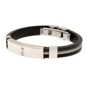 Image of Tottenham Hotspur FC Silver Inlay Silicone Bracelet (One Size) (Black)