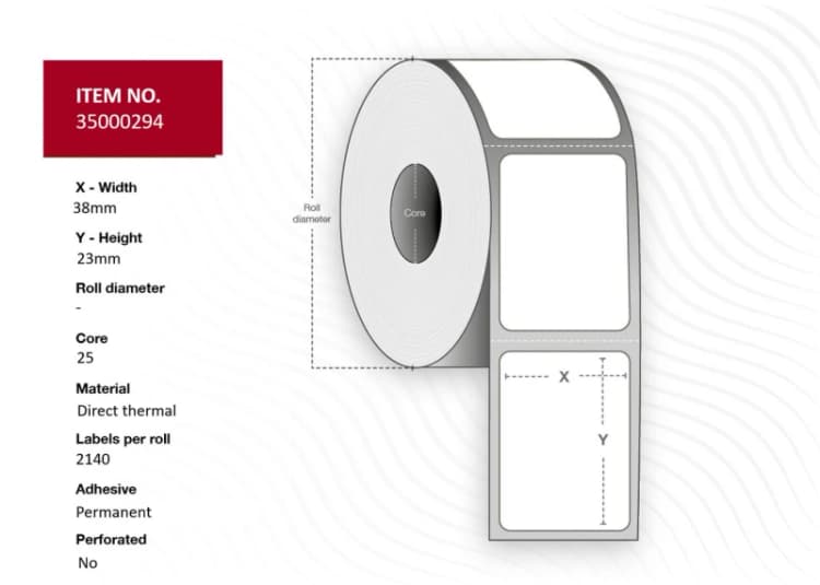 Image of Capture 35000294 printer label White