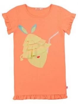 Image of Billieblush Girls Lemon Applique Short Sleeve T-Shirt Dress - Peach, Size 8 Years, Women