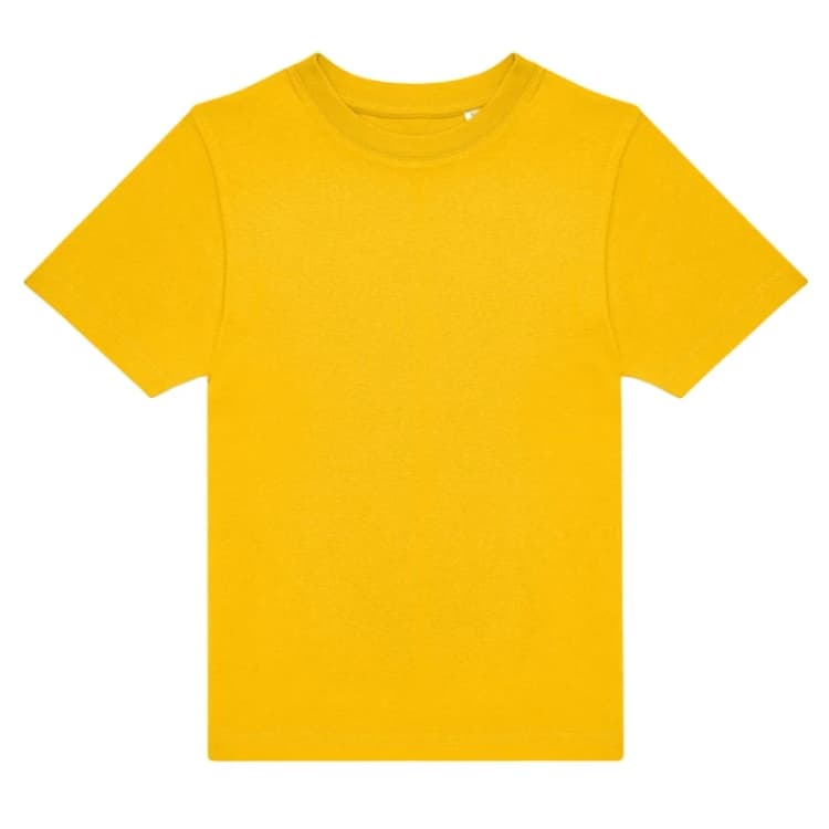 Image of B&C Plain Red T-Shirt in Gold Size: 12-13 Years Gold Unisex 12-13 Years